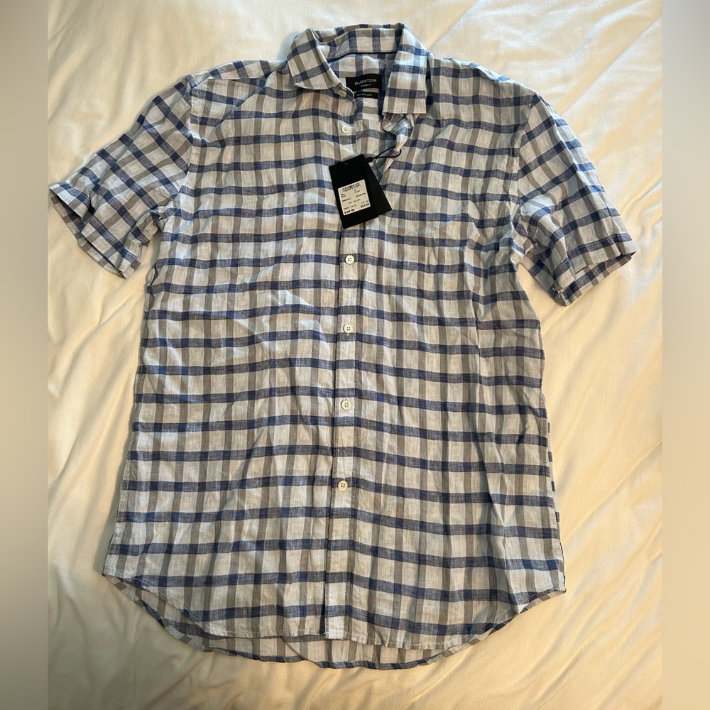 Bugatchi Men’s Shaped Fit Linen Shirt